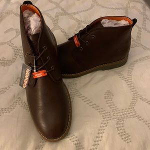 Hawke &Co brown leather boots with memory foam